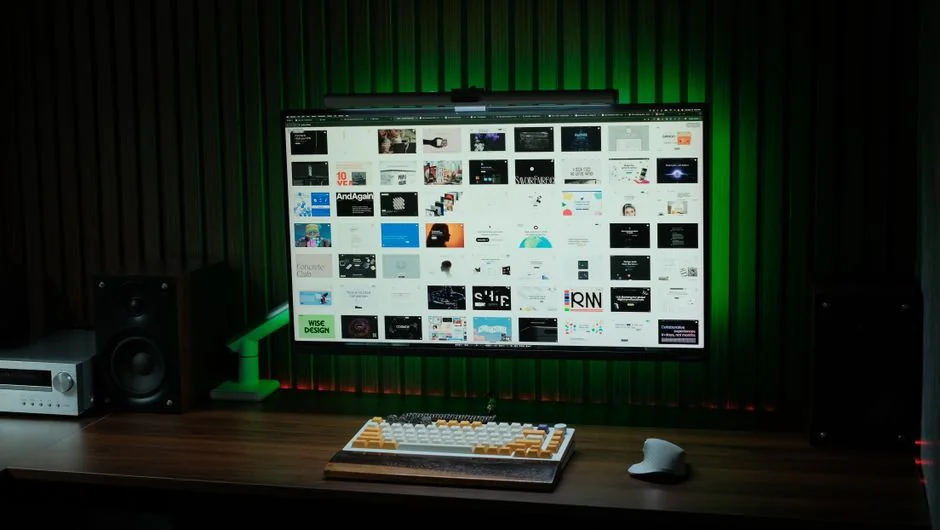 Un espace de travail moderne mettant en scène un ordinateur portable, une tablette et des smartphones, parfait pour un usage tech et freelance.